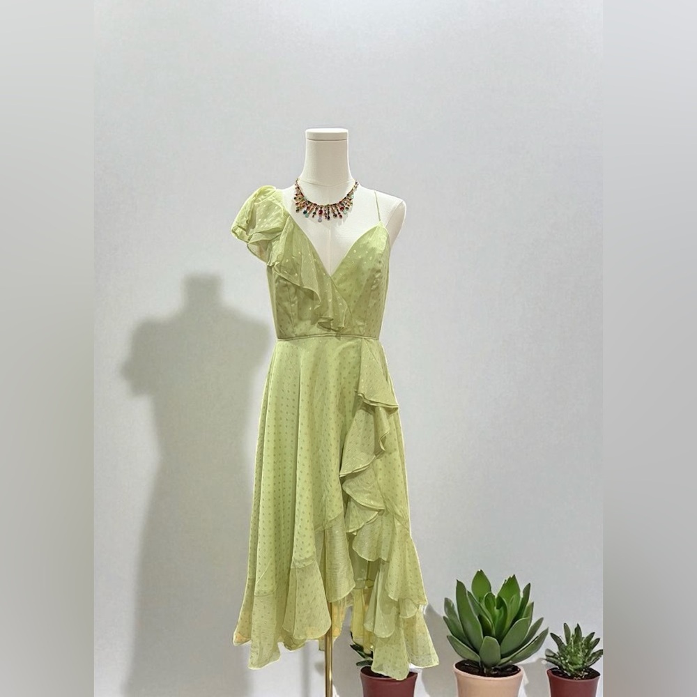 Mac Duggal One Shoulder Light Green Dress